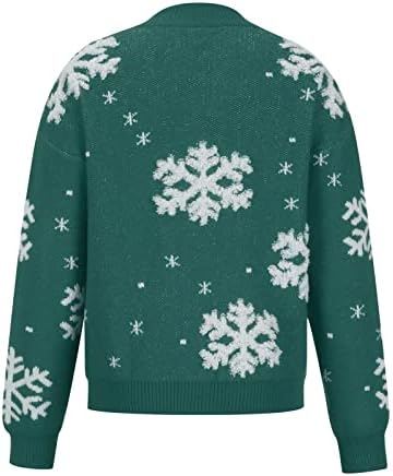 Mulheres Ugly Christmas Sweater de manga comprida inverno quente sweater solto sweater snowflake tops jumper tops