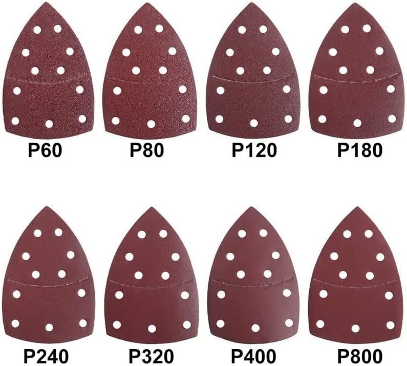 Lixa abrasiva de zsblxhhjd lixa de mouse linear de detalhes 11 orifícios triangulares para 40-2000 ferramentas de moagem