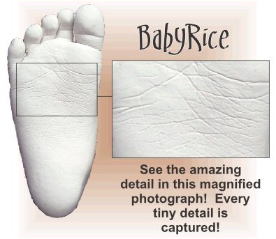 Babyrice Baby Casting Kit / 11.5x8.5 Moldura de prata escovada / montagem preta de 3 orifícios / backing preto / tinta