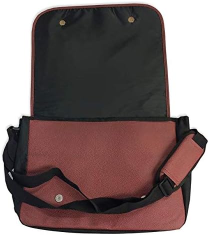 Zumer Sport Stanford Cardinal Futebol Laptop de couro Case Messenger ombro - Feito com materiais de futebol genuínos - marrom