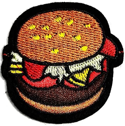 Kleenplus hamburger fofo bonito patch de desenho animado adesivo de fast food artesanato de artesanato diy aplique