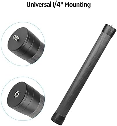 Xixian Universal Carbon Fiber Extension Haste 35cm/13,8in com interface de montagem de 1/4 de polegada de 3/8 de polegada para