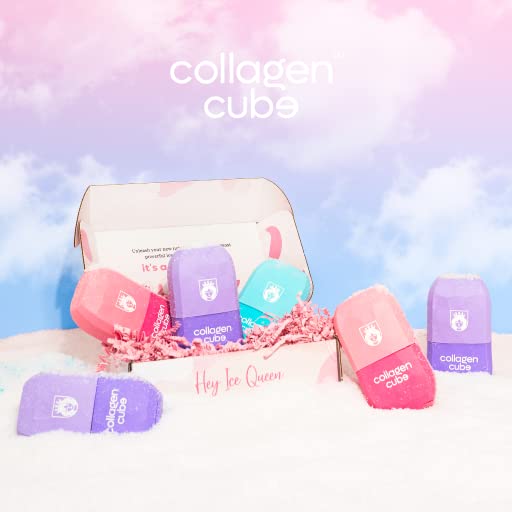 Pacote de Lady Pink Cube Cube de colágeno | Rolo de gelo para os olhos e pescoço do rosto para iluminar a pele e aprimorar