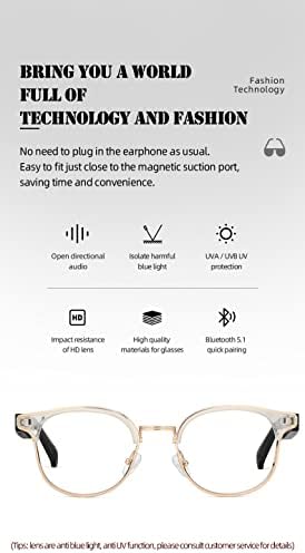 Fashion Intelligent Headphones Glasses Música Chame a navegação de discurso Touch Control Siri Speech Controla anti-azul.
