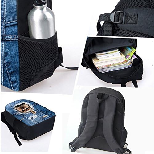 UNICEU 17 polegadas de grande capacidade para laptop Daypack, Espaço externo Astronauta Prind Kid Boys Girls School Bookbag