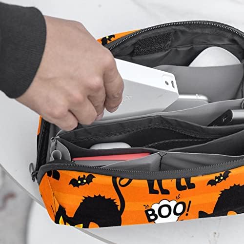 Halloween boo gato oranja organizador eletrônico, caixa de proteção à prova de choque, bolsa de bolsa de organizador de cabos