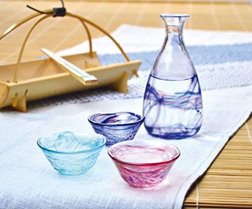 東洋 佐々 木 ガラス Toyo Sasaki Glass 42091 Copo de saquê japonês, azul, 1,5 fl oz