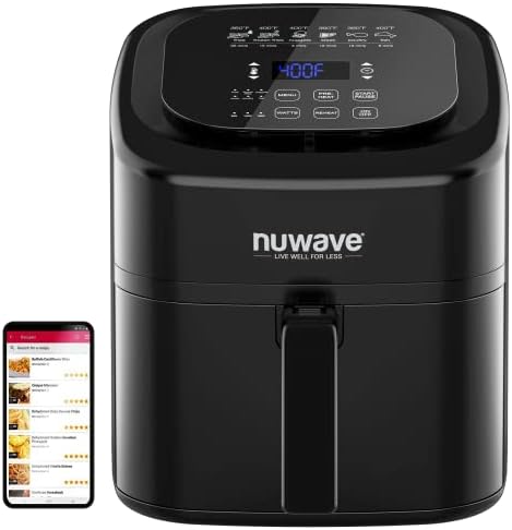 NUWAVE FRYER DIGITAL SAUCIDADE BRIO SAUCIDADE com controles digitais de um toque, 6 funções de menu predefinidas e inserção de divisor