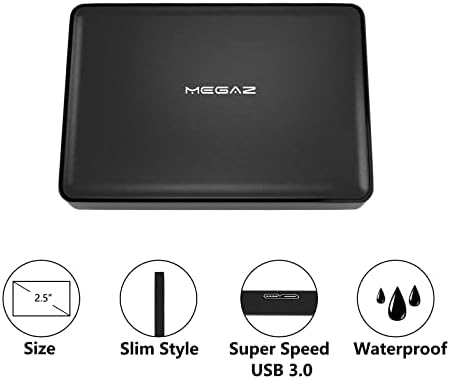 Disco rígido externo de 500 GB - Backup de megaz Slim 2,5 '' HDD portátil USB 3.0 para PC, Mac, Laptop, PS4, Xbox One e Chromebook,