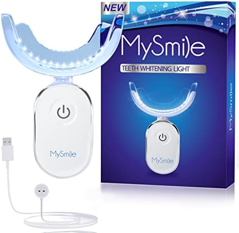 Kit de clareamento de dentes mysmile com luz LED, 28x de dentes de clareamento tiras para os dentes de dentes, 10 min