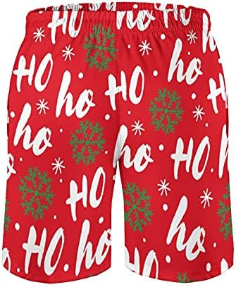 Zhung ree hohoho santa risada férias de natal tronco de natação para homens shorts de tábua de surf seco rápido com forro de malha