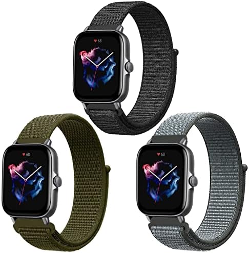 Bandas de nylon aollpu para Amazfit BIP 3 Pro / Bip 3 / Bip U Pro / Bip, Relunção rápida de 20 mm Relógio esportivo respirável suave