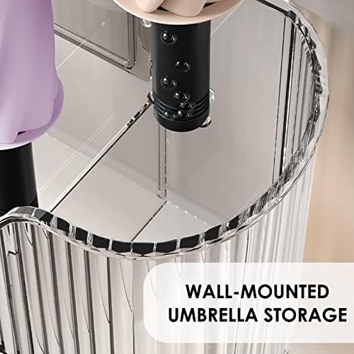 Happylily Wall Monted Umbrella Organizer, porta -guarda -chuva com bandeja de gotejamento, rack de armazenamento de guarda