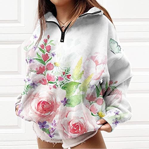 Kuaileya feminino meio zíper pullover moletom para feminino de grande porte com zíper de manga comprida Selta