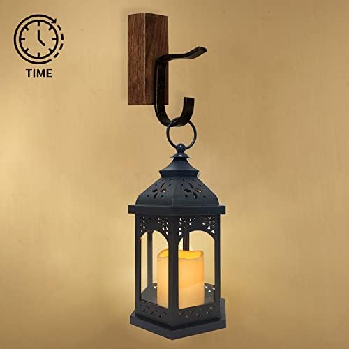 Lanterna decorativa marroquina ao ar livre de nattork com timer - 11''H Size lâmpada pendurada, lanternas de vela sem chamas