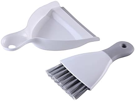 Yonill Small Dustpan e conjunto de pincel, vassoura de bata e panelas de poeira com borda de borracha, mini -vassoura de mão e ferramenta