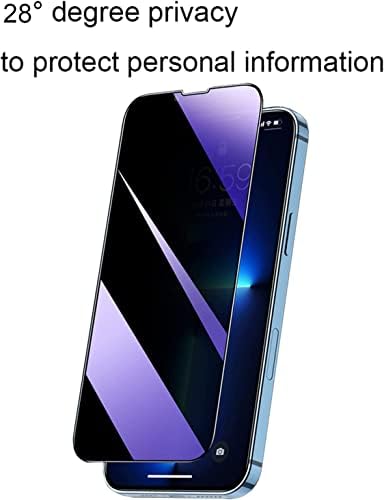 Aherlcg 2 PCs Privacidade Anti-azul traje de vidro temperado para iPhone 14 Pro, filme de protetor de tela anti-espinha para