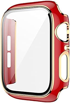 Ankang Glass + Tampa para Apple Watch Case 45mm 41mm 44mm 40mm Duas tela colorida Protetor de pára -choques Iwatch Série