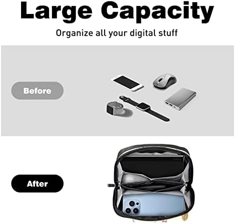 Organizador eletrônico Small Travel Cable Organizer Bag para discos rígidos, cabos, carregador, USB, cartão SD, rosa rosa