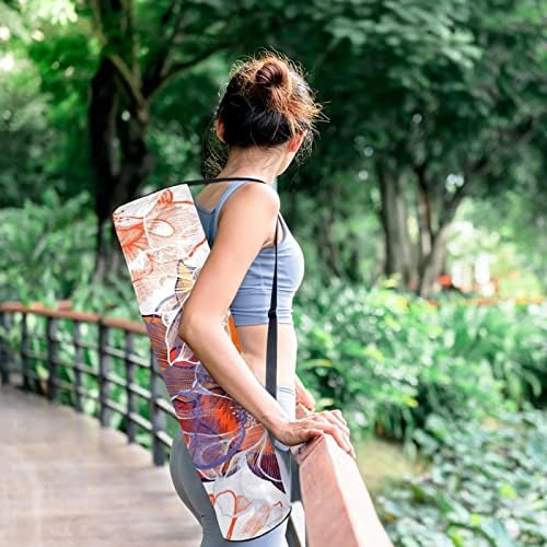 Abstract Florals com Roses Yoga Mat Bags Full-Zip Yoga Carry Bag for Mulher Men, Exercício de ioga transportadora com cinta