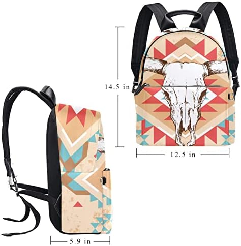 Mochila VBFOFBV para mulheres Laptop de laptop Backpack Bolsa casual, Tribal étnico Bull Skull