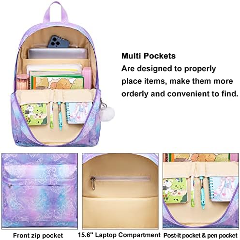 Mochila da Escola Camtop para meninas Teens Bookbag Set Tie Dye Kids Backpack 3 em 1, bolsas escolares com lanchonete lápis