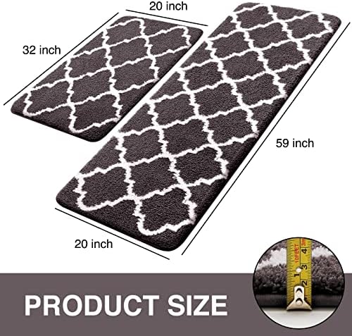 HappyTrends Banheiro Rugs e tapetes, 2 PCs não deslizam o tapete de banho macio de microfibra, máquina de chuveiro super absorvente