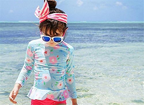 Jojobaby Baby/Toddler Girls UPF 50+ Proteção Sun Rashguard Manga longa Two peças FBA