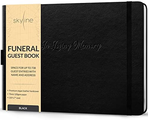 Skyline Funeral Guest Book for Memorial & Funeral Services - In Loving Memory Guest Assinating in Book for Funerals - 738 entradas