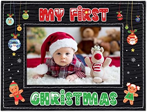 Primeira moldura de imagem de Natal do bebê waahome bebê 2022 minha primeira moldura de foto de Natal, recém -nascidos menino