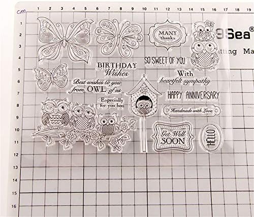 Owl Stamp Butterfly Anniversary Anniversary Birthda