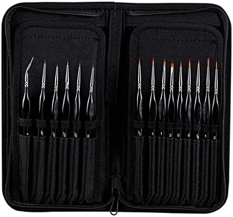 LMMDDP 15PCS Detalhe pincel conjunto de pincéis pincéis kit Profissional Profissional Provas para tinta fina com estojo de transporte