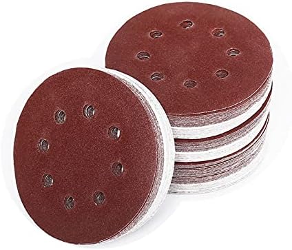 Lixa de polimento e lixamento 100 de 5 polegadas de 125 mm de lixa redonda de 8 buracos discos de 40-2000, usados ​​para