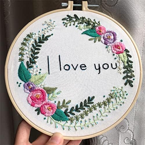 Yfqhdd amor forte flores bordados kit de bordado diy bellowwork Planta de beleza escravo para iniciantes artesanes de cross stitch