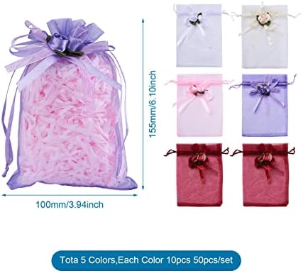 Pandahall 50pcs Flor rosa Bolsas de órgão pura