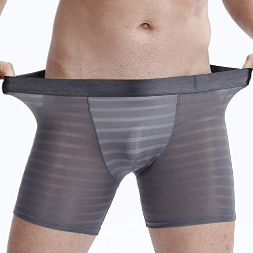 Cuecas boxer masculinas, veja através de roupas íntimas, calcinha respirável e respirável Boyshort, lingerie de calcinha