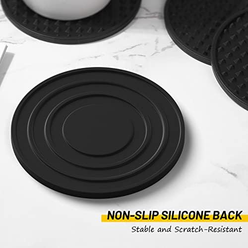 McKanti 8 PCs bebem montanhas-russas com suporte, montanhas-russas de silicone para bebidas, montanhas-russas que não