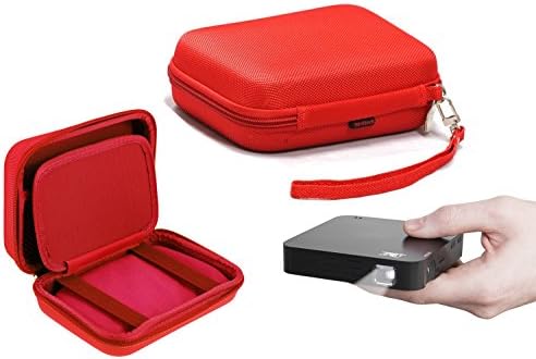 Navitech Red Protective portátil Projetor de bolso portátil compatível com o AAXA P4-X DLP LED PICO
