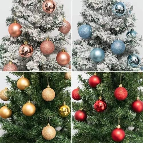 Bolas de Natal de Malytizi 24pcs enfeites para decoração de Natal quebrando bolas de árvore com corda pendurada decoração de bolas