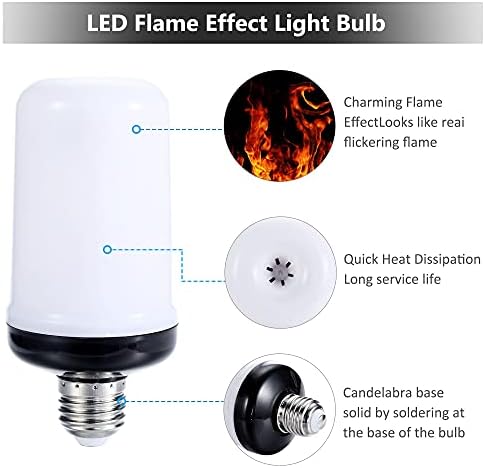 Lâmpada de fogo da chama LED Tidorlou, lâmpadas de fogo e26 e27 lâmpadas de chama com 4 modos, para a festa de Natal