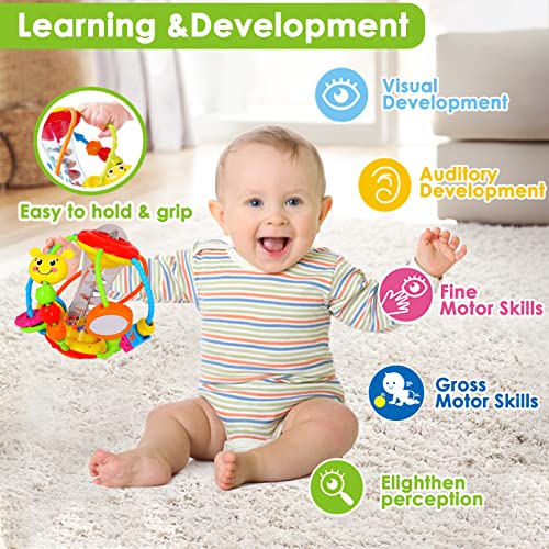 Brinquedos para bebês de 6 a 12 meses, brinquedos infantis de 0 a 6 meses, baile de atividade, shaker, agitação e chocalho,