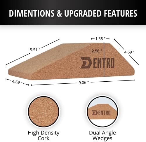 Blocos de cunha de agachamento de cortiça para exercícios elevados de calcanhar - placa inclinada para levantamento terra, alongamento,