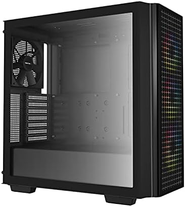 Deepcool CG540 Caixa ATX do meio-torre, painéis de vidro temperado e laterais, três fãs de 120 mm argb pré-instalados,