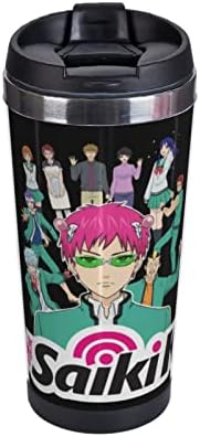 UOGEEP anime A vida desastrosa de Saiki K dupla xícara de café isolada xícaras de aço inoxidável portátil canecas