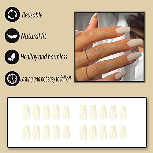 Yosommk cremoso prensa de unhas curtas unhas falsas com designs simples coloração pura cola de capa completa nas unhas