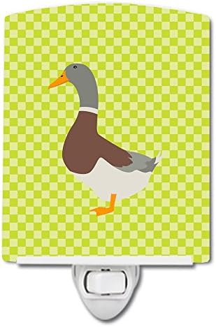 Tesouros de Caroline BB7689CNL Saxônia Sachsenente Duck Green Ceramic Night Light, compacto, certificado UL, ideal para