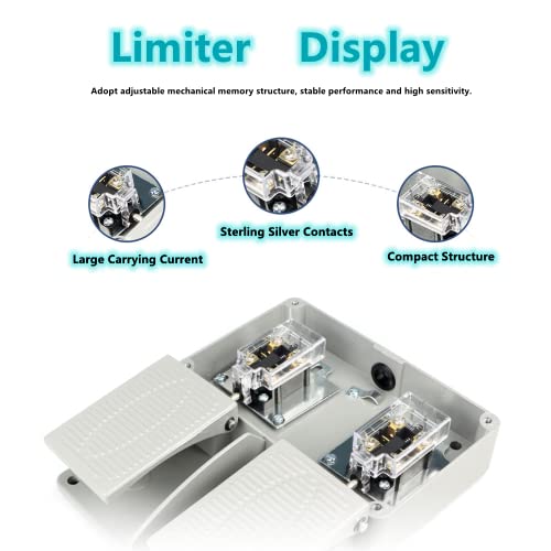 YDT1-16 380VAC 10A Pedal de pedal de pedal de dois pés dois pedal de pedal, interruptor do botão de força de ação do controlador