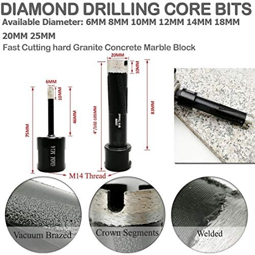 Mountain Men Diamond Diaml Drill 2pcs soldou os bits de perfuração de perfuração de diamante de diamante molhado m14 serra de