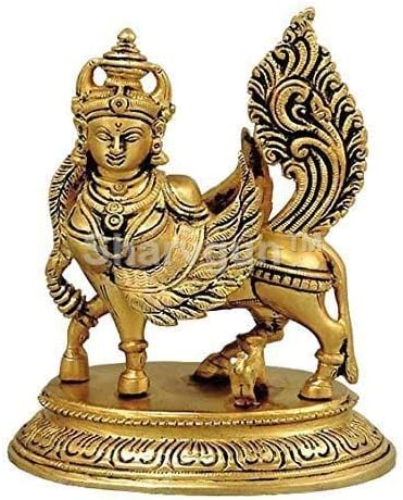 Estátua exclusiva/ídolo de Brass Sharvgun Kamadhenu God Idol Sculpture Religious Figura para casa e escritório Tamanho: 6,50