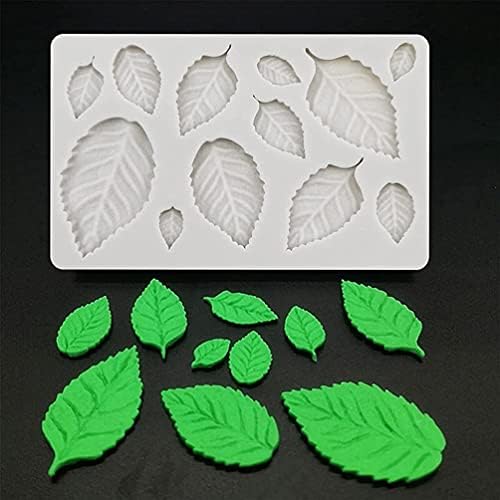 2pcs Silicone Leaf Fondant Mold 3D Folhas Moldes Bolo Ferramentas de decoração de artesanato DIY de molde para polímero Sabonete